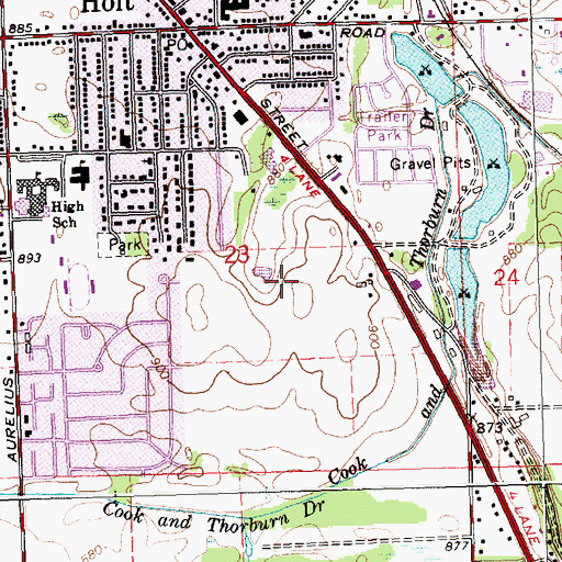 Topographic Map of Dead Mans Hill Park, MI