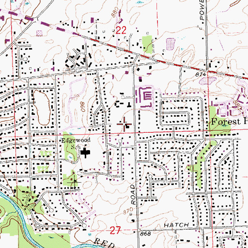 Topographic Map of Faith Lutheran Church, MI