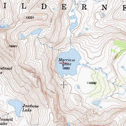 Topographic Map of Merriam Lake, CA