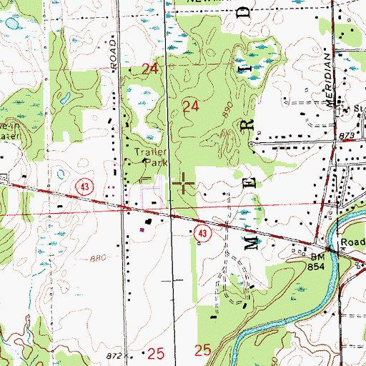 Topographic Map of Red Cedar Evangelical Church, MI