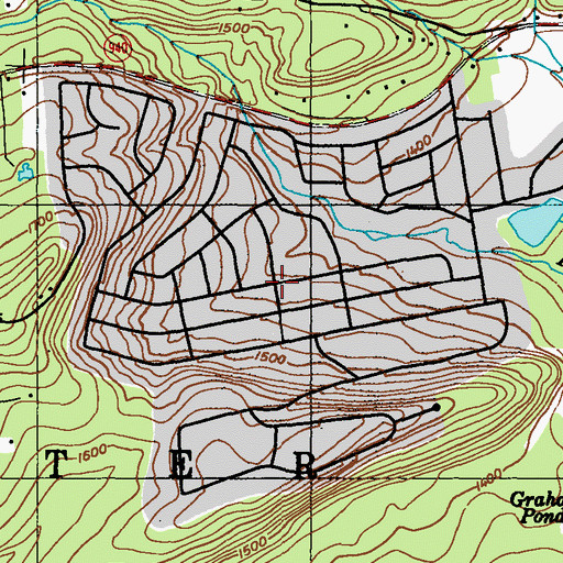 Topographic Map of Hickory Hills Census Designated Place, PA