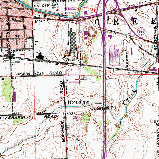 Topographic Map of Olwine Mobile Home Park, OH