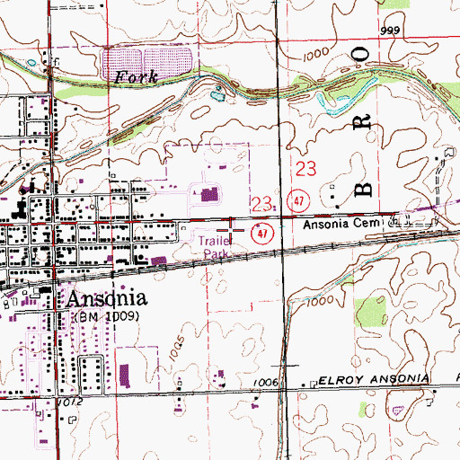 Topographic Map of Eastwood Mobile Home Estates, OH