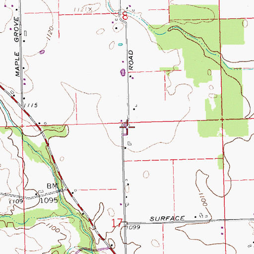 Topographic Map of Bowling Trailer Park, OH