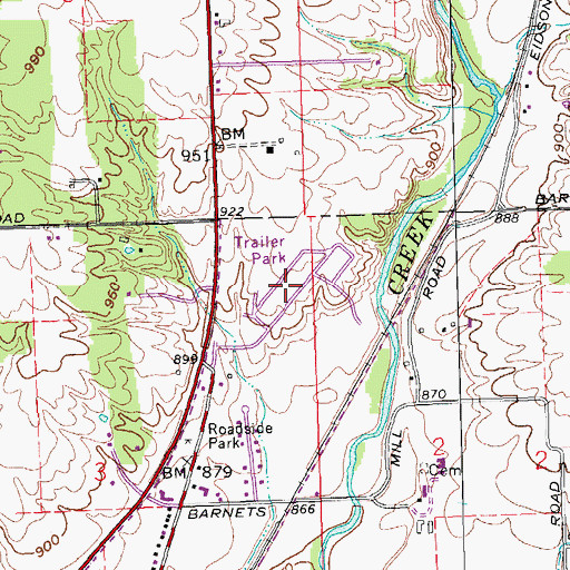 Topographic Map of Quail Trail, OH