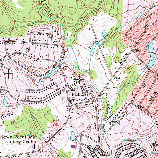 Topographic Map of Community of Christ, NC