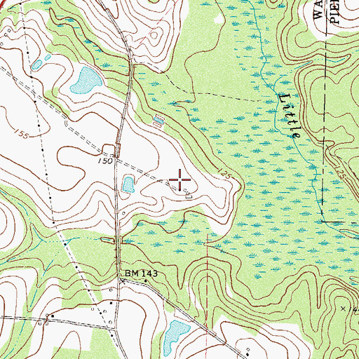 Topographic Map of Moody Dairy Farm, GA