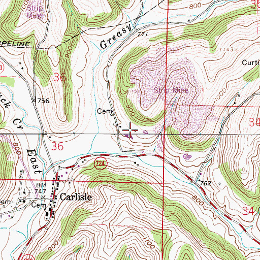 Topographic Map of Dimmerling Dairy Farm, OH