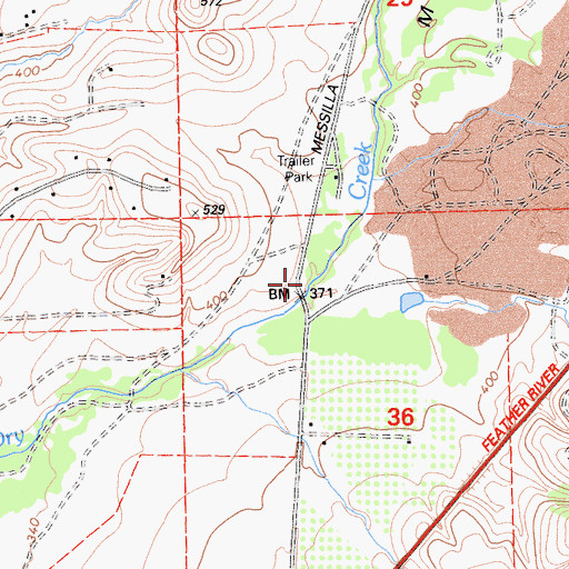 Topographic Map of Messilla Valley, CA