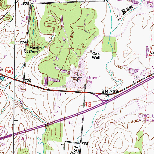 Topographic Map of Diamond Stone Quarry, OH