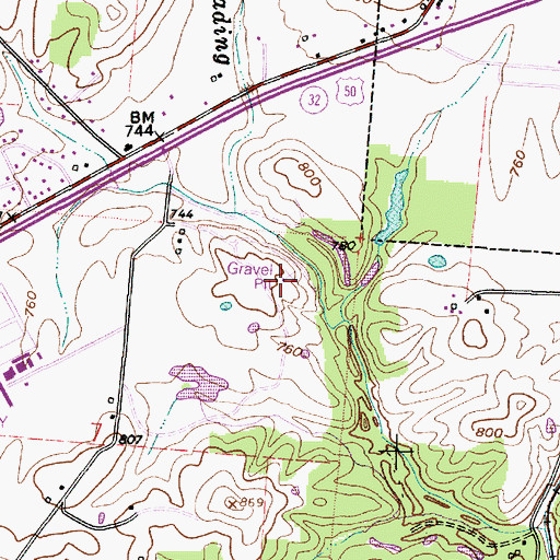 Topographic Map of Diamond Number 1 Quarry, OH
