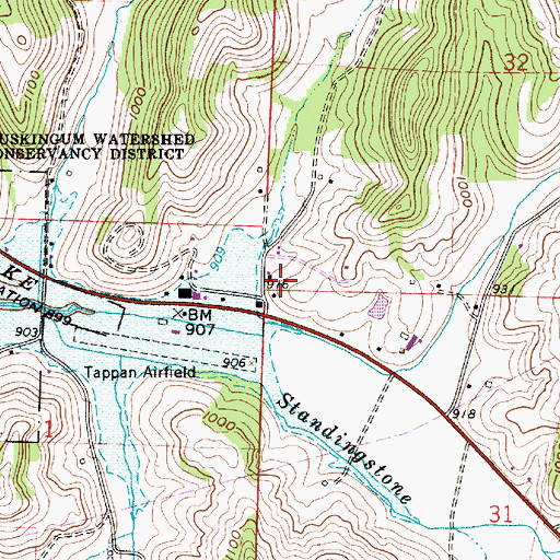 Topographic Map of Baltzell Trailer Court, OH