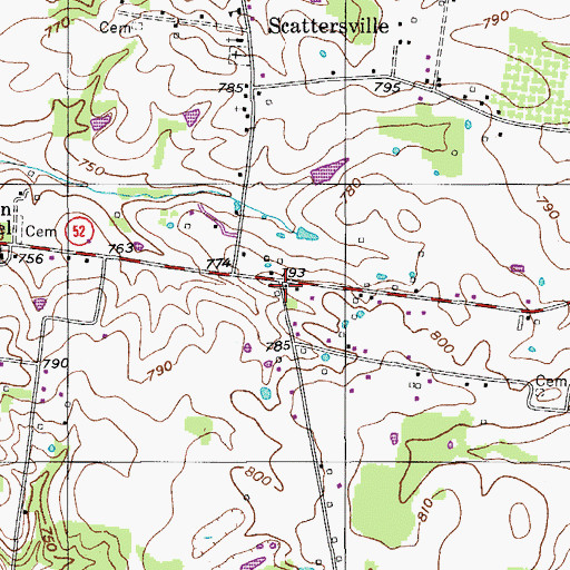 Topographic Map of Liberty Free Will Baptist Church of Portland, TN