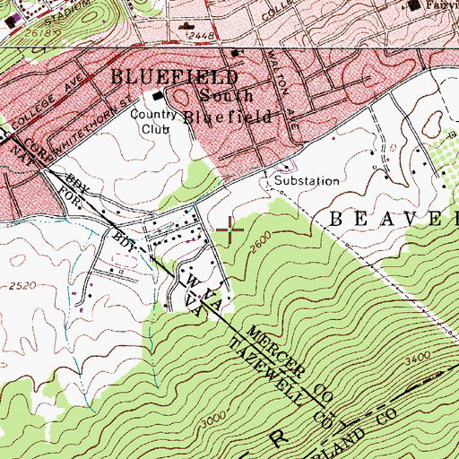 Topographic Map of Humana Hospital-Saint Lukes, WV