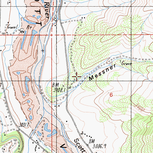 Topographic Map of Messner Gulch, CA