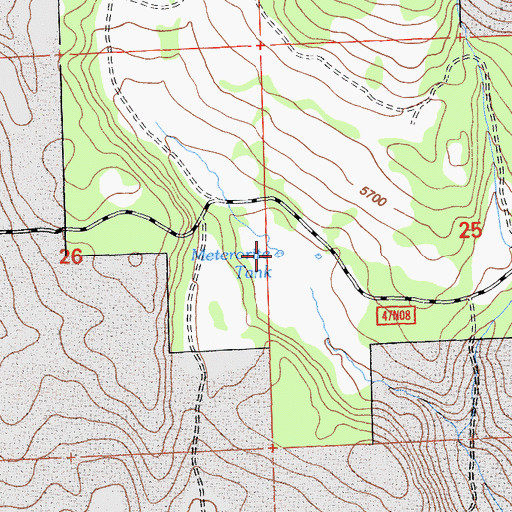 Topographic Map of Meteorite Tank, CA