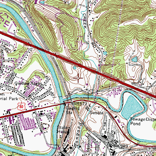 Topographic Map of Western Regional Jail, WV