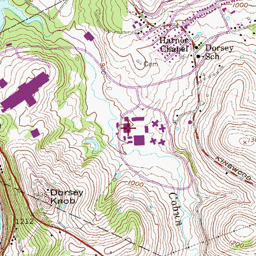 Topographic Map of Federal Correctional Institution Morgantown, WV