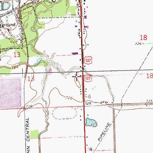 Topographic Map of Cook Dairy Farm, OH