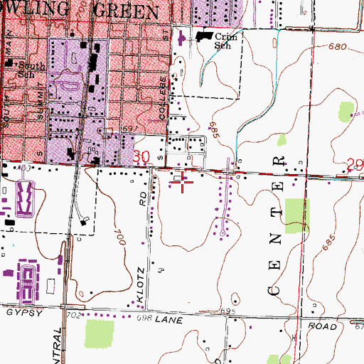 Topographic Map of Klotz Flower Farm, OH