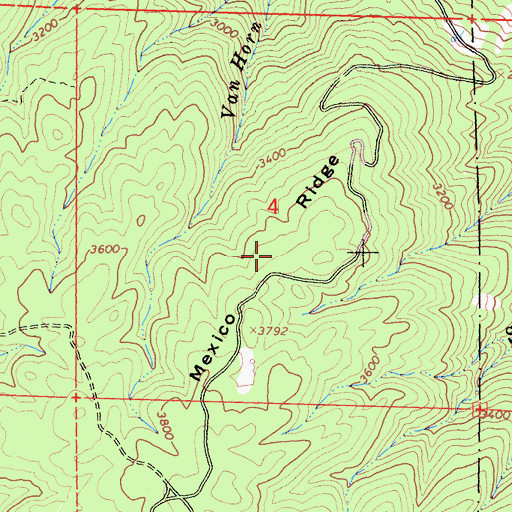 Topographic Map of Mexico Ridge, CA