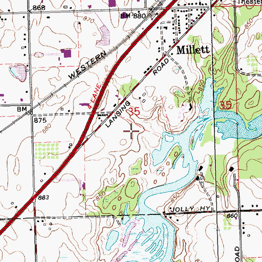 Topographic Map of Woldumar Nature Center, MI