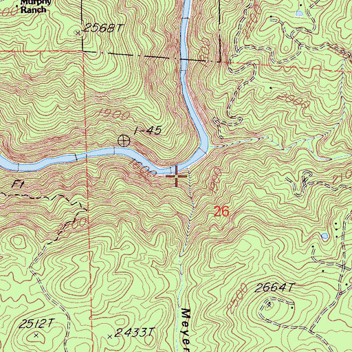 Topographic Map of Meyers Ravine, CA