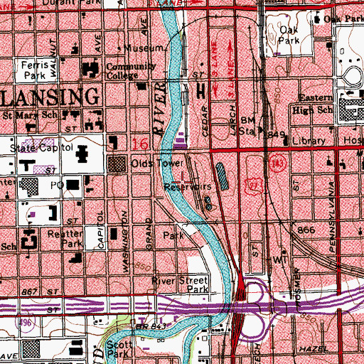 Topographic Map of Museum of Surveying, MI