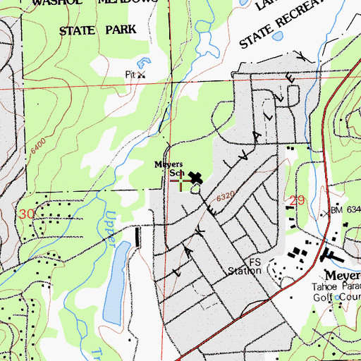 Topographic Map of Meyers Elementary School, CA