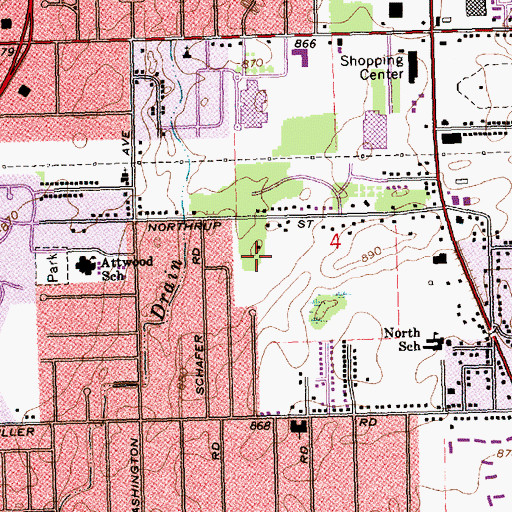 Topographic Map of Beck Park, MI