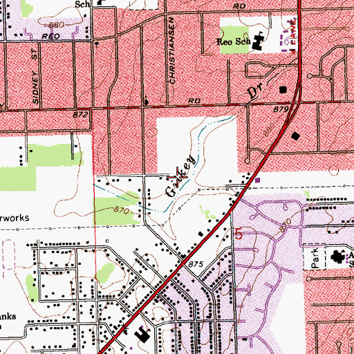 Topographic Map of McKinch Park, MI