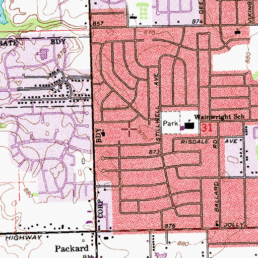 Topographic Map of Hillborn Park, MI