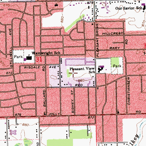 Topographic Map of Risdale Park, MI