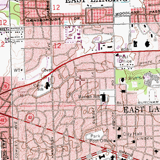Topographic Map of Shaw Park, MI