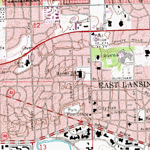 Topographic Map of Forest Park, MI