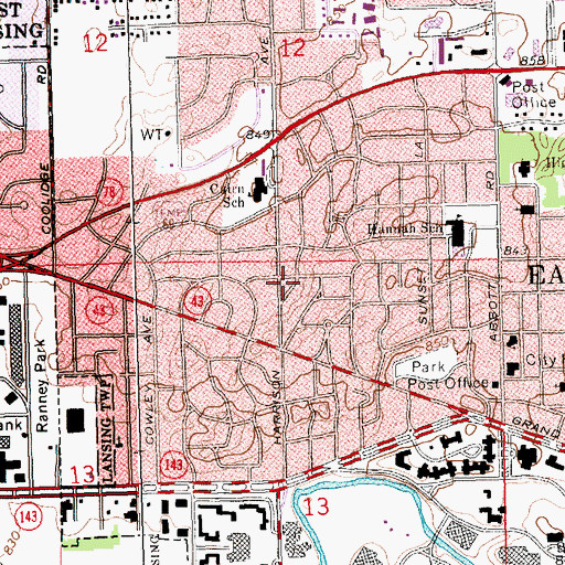 Topographic Map of Glenhaven Park, MI