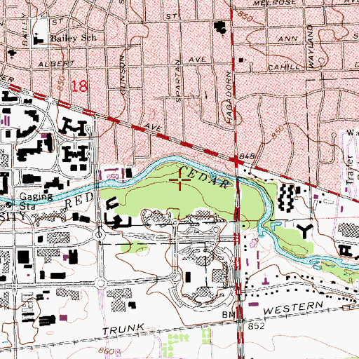 Topographic Map of Sanford Natural Area, MI