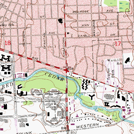 Topographic Map of Welcome Park, MI
