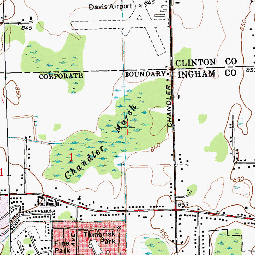 Topographic Map of Abbott Road Park, MI