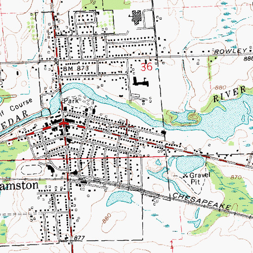 Topographic Map of Chuch of Nazarene of Williamston, MI