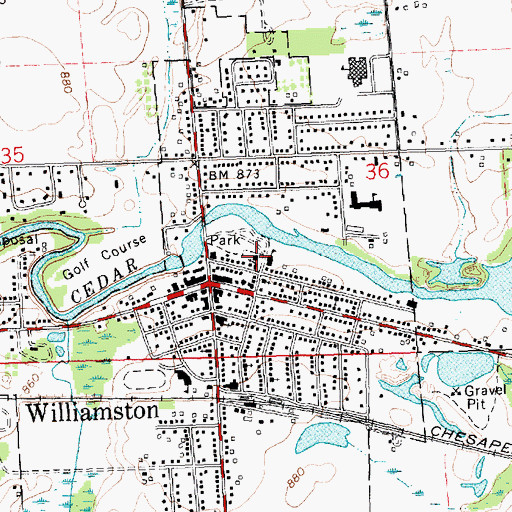 Topographic Map of Saint Mary's Catholic Church, MI