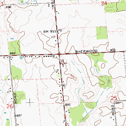 Topographic Map of Williamston Free Methodist Church, MI