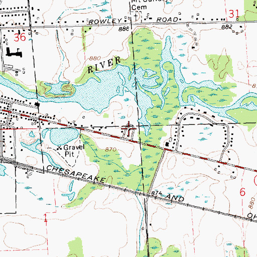 Topographic Map of Willow Village Home Court, MI