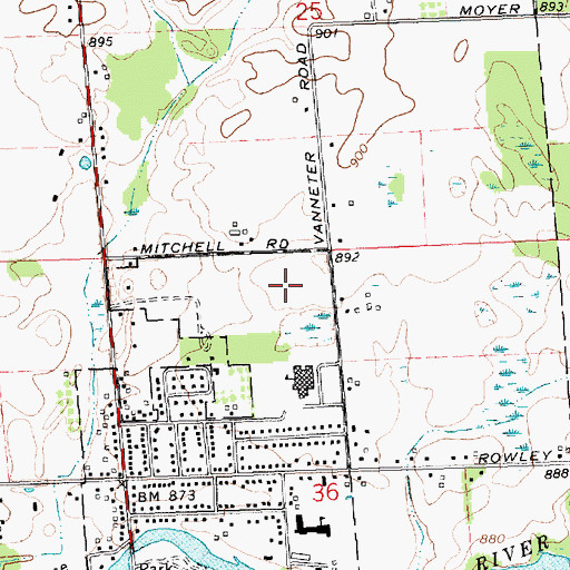 Topographic Map of Williamston High School, MI