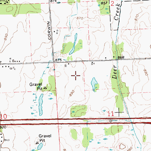 Topographic Map of Wheatfield Valley Golf Course, MI