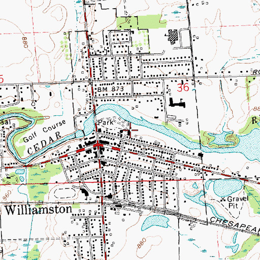 Topographic Map of Saint Mary Catholic School, MI