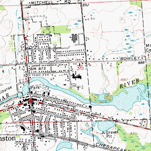 Topographic Map of Explorer Elementary School, MI