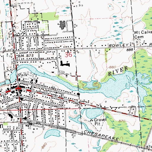 Topographic Map of Memorial Park, MI