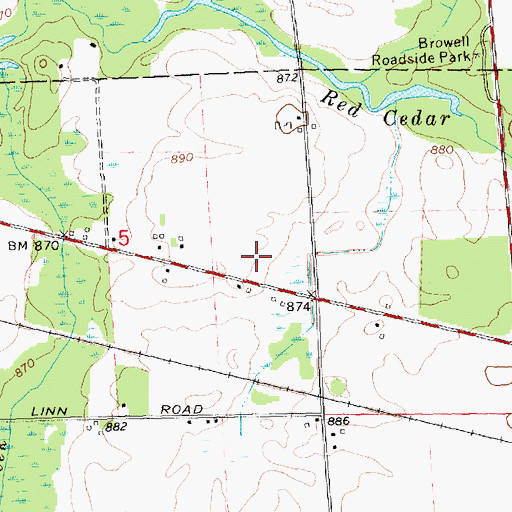 Topographic Map of Mount Hope Church, MI