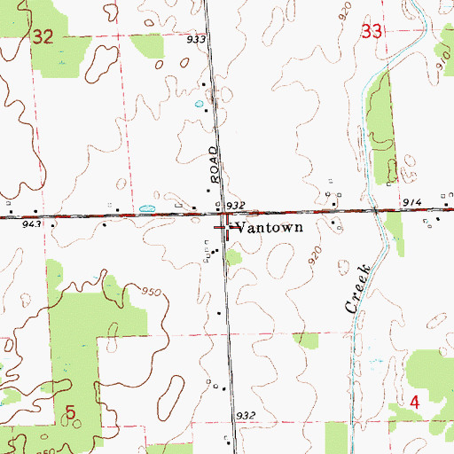 Topographic Map of Vantown Community Church, MI